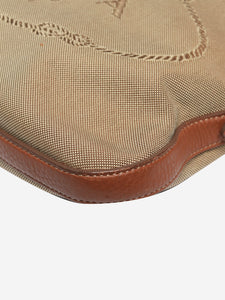 Prada Brown jacquard logo shoulder bag