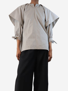 Greige puffy top with neck tie - size UK 6 Tops Eudon Choi 