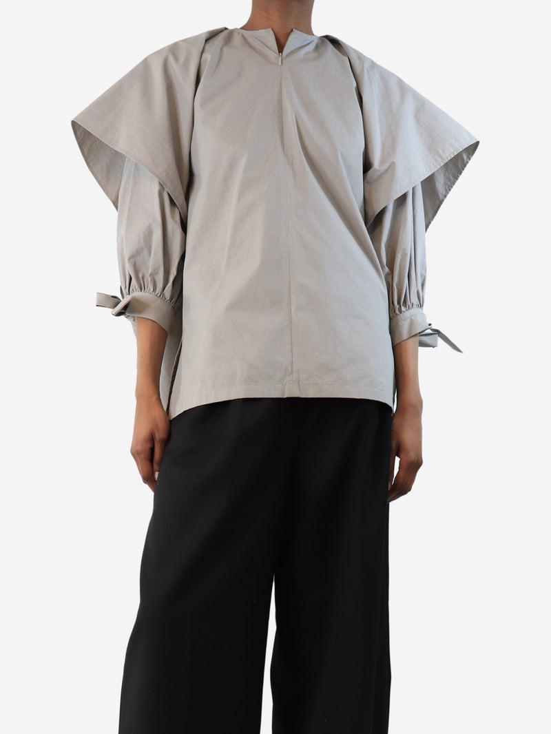 Greige puffy top with neck tie - size UK 6 Tops Eudon Choi 