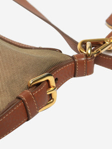 Prada Brown jacquard logo shoulder bag