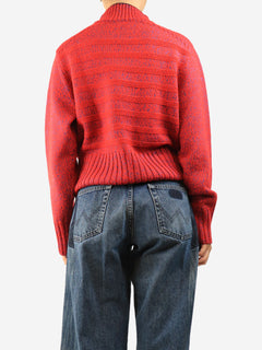 Red and blue turtleneck jumper - size L Knitwear Victoria Beckham 