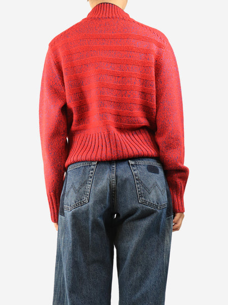 Red and blue turtleneck jumper - size L alternate image