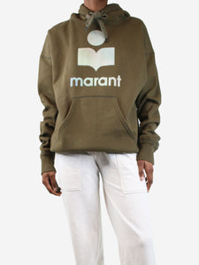 Isabel Marant Etoile Khaki graphic logo hoodie - size UK 6