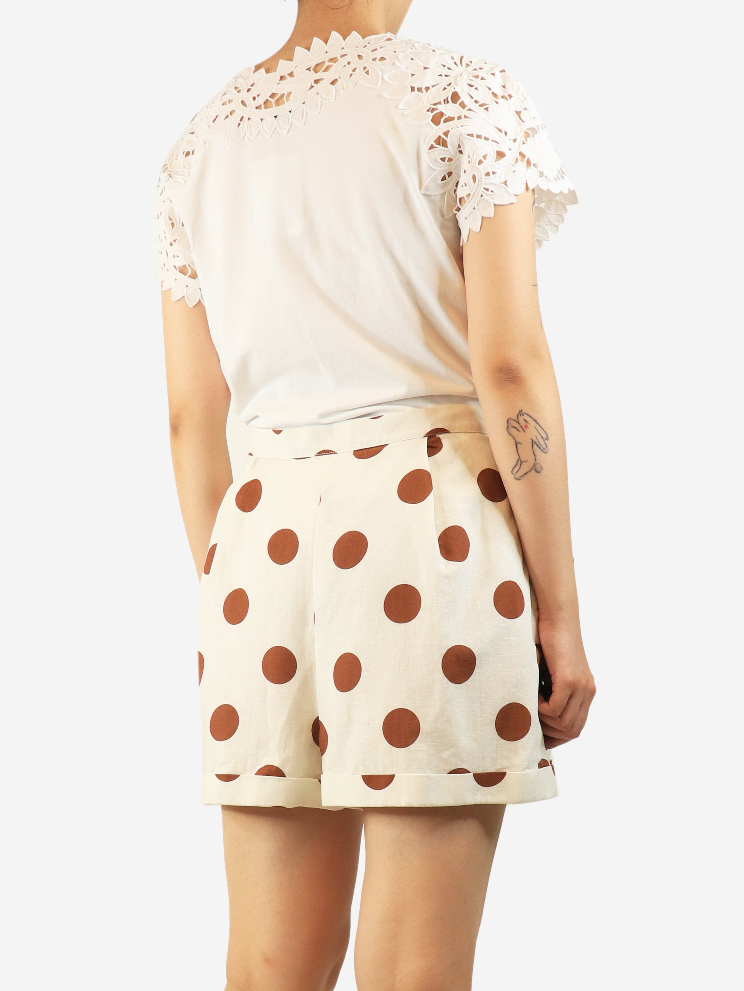 White embroidered top - size UK 14 Tops Ermanno Scervino 