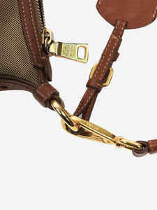 Prada Brown jacquard logo shoulder bag