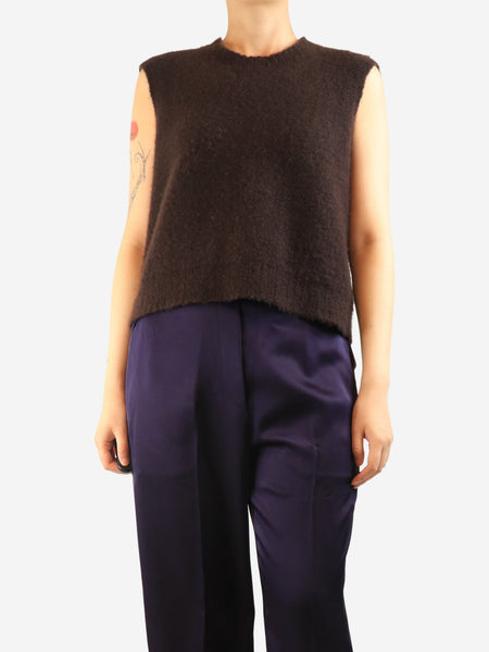 Dark brown cashmere jumper vest - size M product image