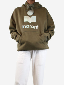 Isabel Marant Etoile Khaki graphic logo hoodie - size UK 6