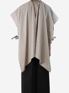 Eudon Choi Greige puffy top with neck tie - size UK 6