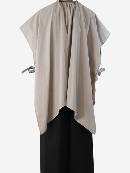 Greige puffy top with neck tie - size UK 6 alternate image