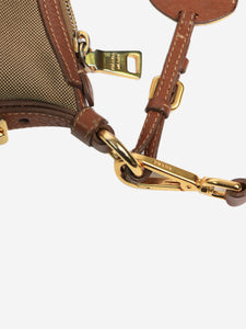 Prada Brown jacquard logo shoulder bag