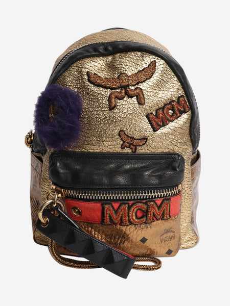 Gold metallic backpack product image