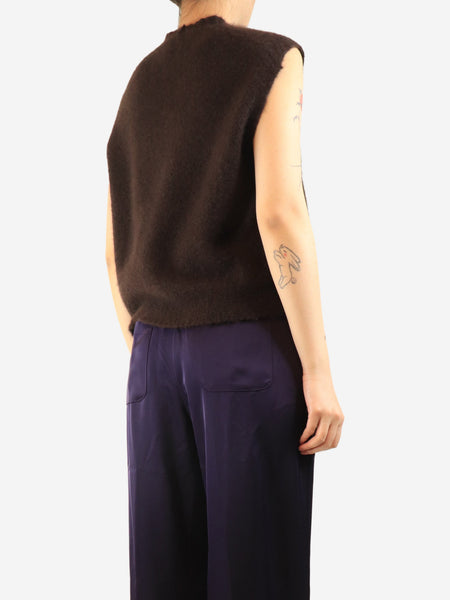 Dark brown cashmere jumper vest - size M alternate image