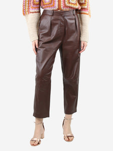 Altuzarra Brown leather trousers - size UK 10