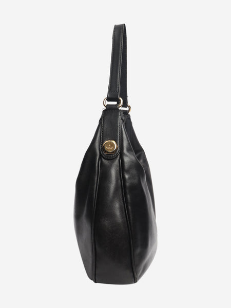 Vintage black small leather hobo bag alternate image