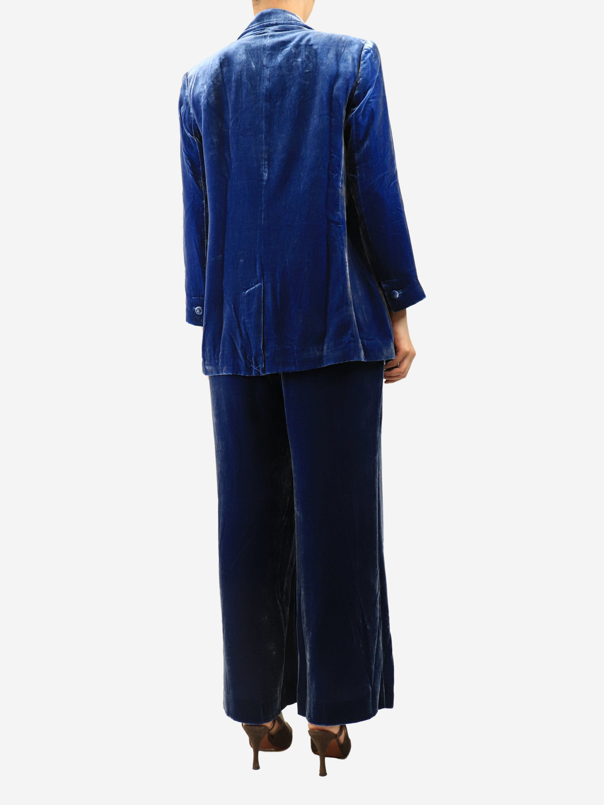 Blue velvet two-piece suit set - size M Sets Malìparmi 