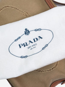 Prada Brown jacquard logo shoulder bag