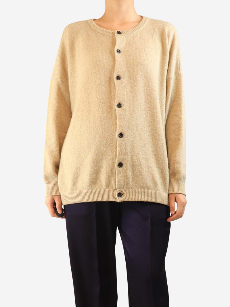 Neutral cashmere-blend cardigan - size L Knitwear Kaval 