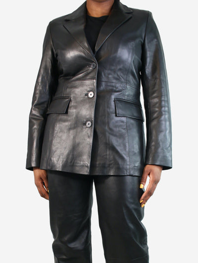 Black leather blazer - size UK 18 Coats & Jackets Remain Birger Christensen 