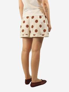 Ivory polka dot shorts - size UK 16 Shorts Halpern 