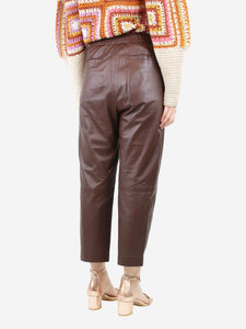 Altuzarra Brown leather trousers - size UK 10