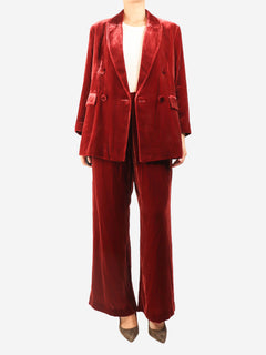 Red velvet two-piece suit set - size L Sets Malìparmi 