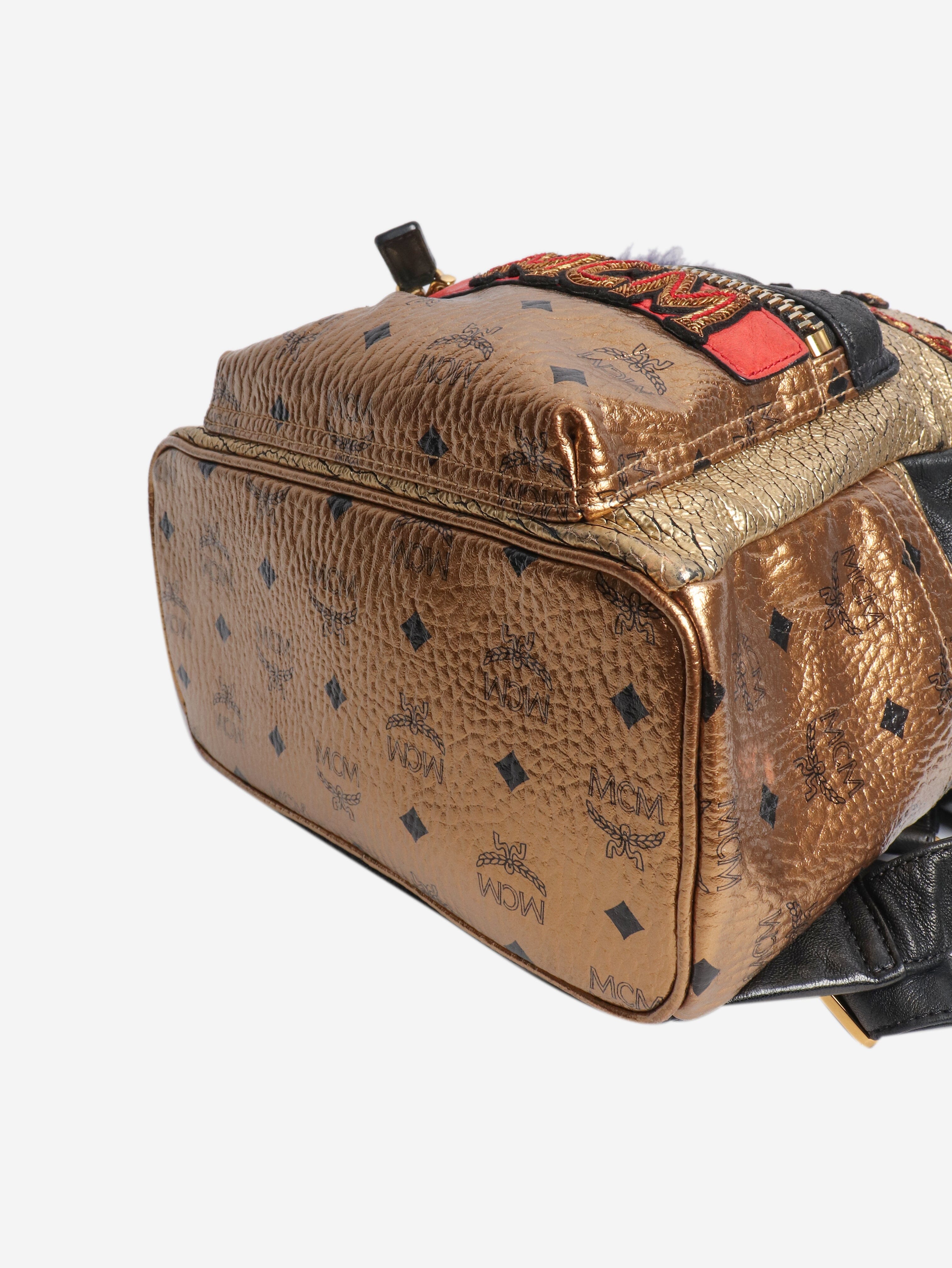 MCM Gold metallic backpack Backpacks MCM 