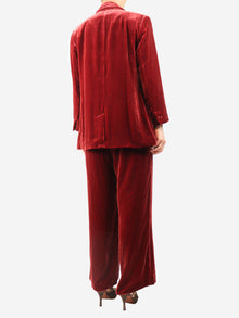 Red velvet two-piece suit set - size L Sets Malìparmi 