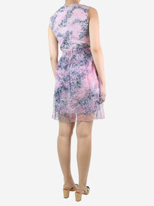 Carven Purple sleeveless floral dress - size UK 8
