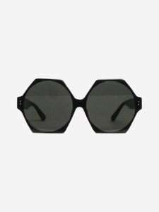 Linda Farrow Black Bora hexagon sunglasses