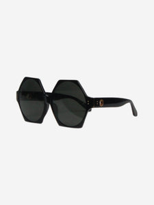 Linda Farrow Black Bora hexagon sunglasses