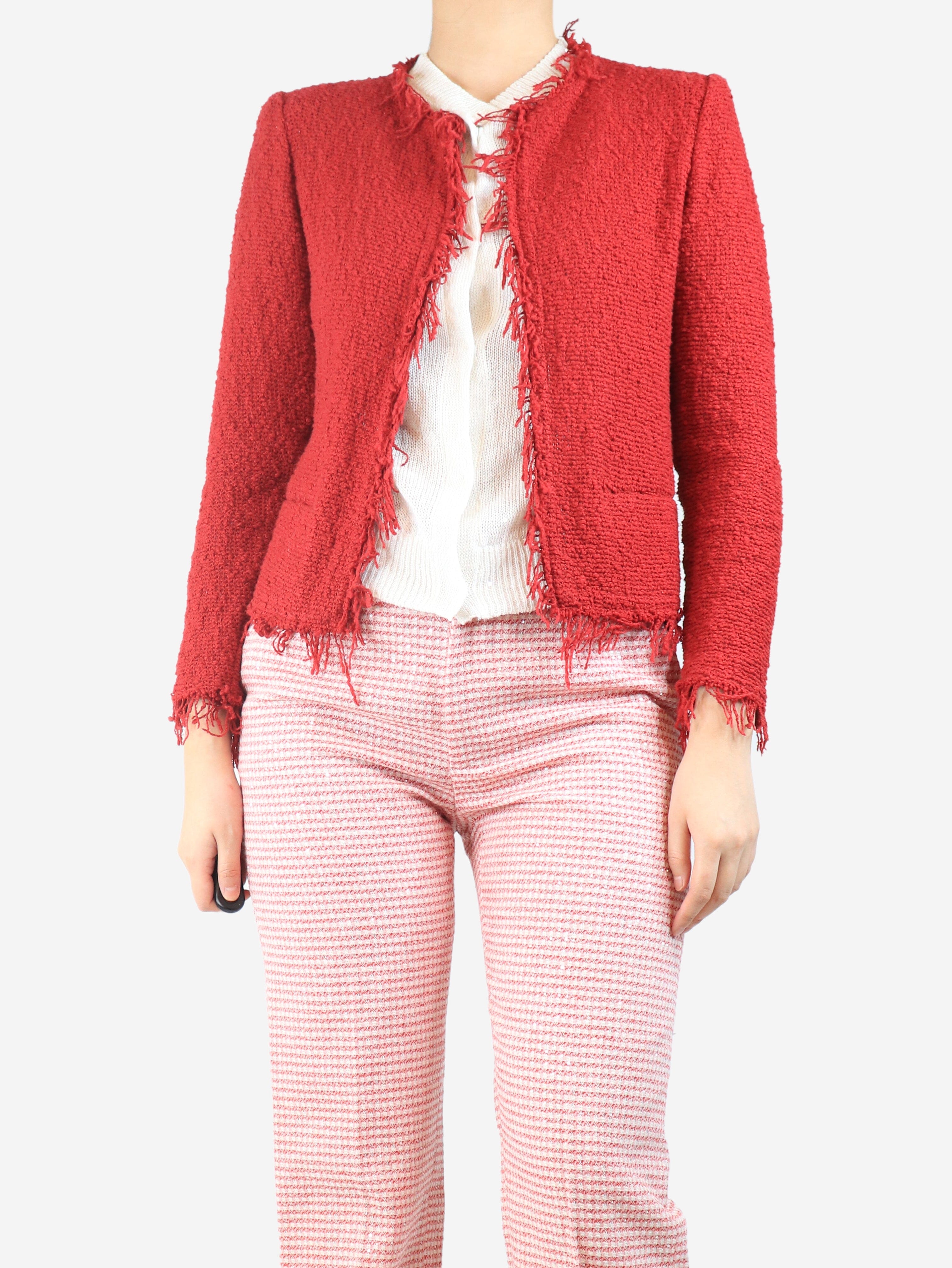 Red frayed jacket - size UK 8 Coats & Jackets Iro 
