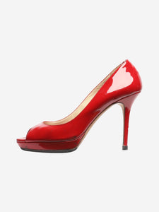 Jimmy Choo Red patent peep-toe pumps - size EU 38 (UK 5)