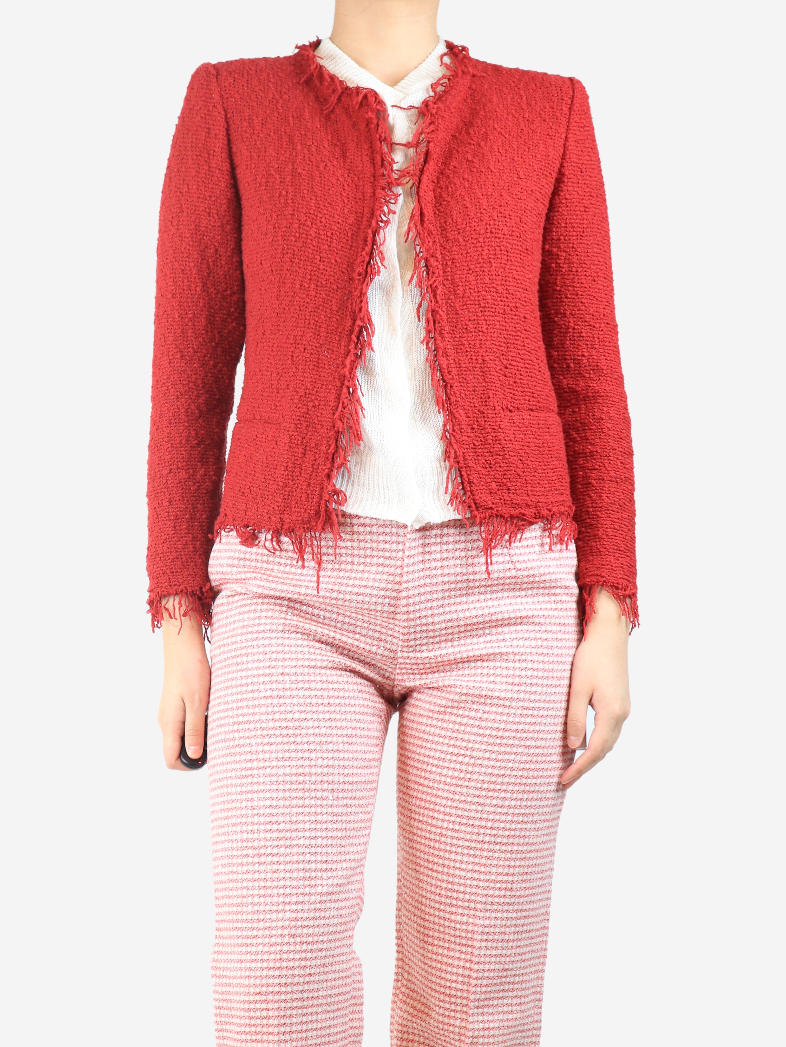 Red frayed jacket - size UK 8 Coats & Jackets Iro 