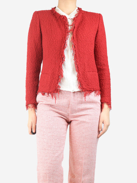 Red frayed jacket - size UK 8 product image