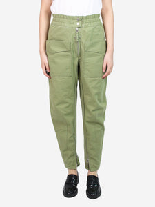 Isabel Marant Etoile Green high-rise cut trousers - size UK 8
