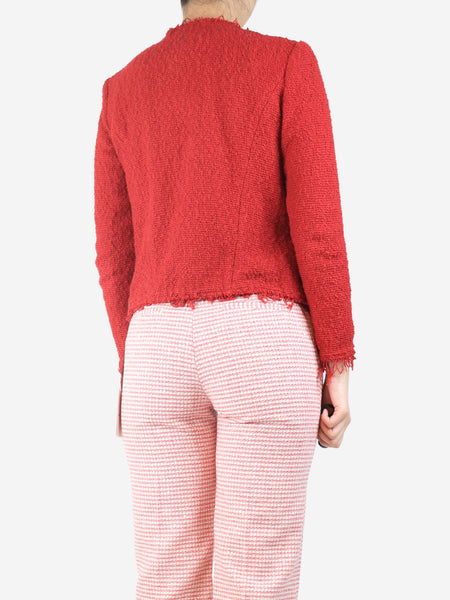 Red frayed jacket - size UK 8 alternate image