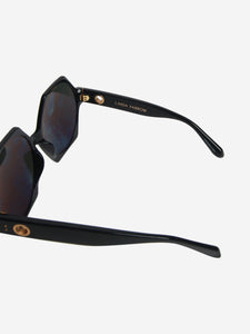 Linda Farrow Black Bora hexagon sunglasses