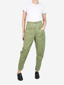 Isabel Marant Etoile Green high-rise cut trousers - size UK 8