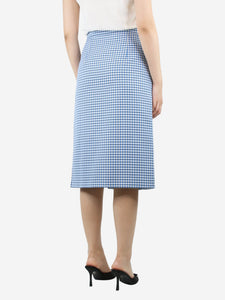 Marni Blue check midi pencil skirt - size UK 10