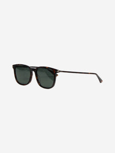 Mont Blanc Brown tortoise shell square-frame sunglasses