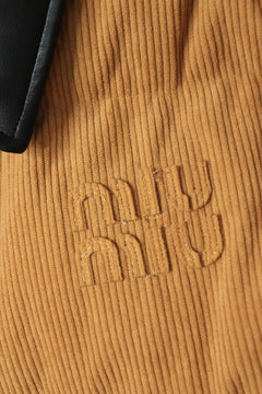 Tan corduroy puffer jacket - size L Coats & Jackets Miu Miu 