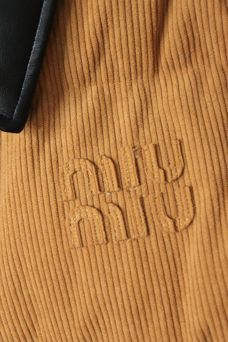 Tan corduroy puffer jacket - size L Coats & Jackets Miu Miu 