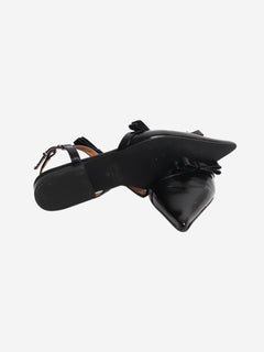 Black bow-detail slingback flats - size EU 37