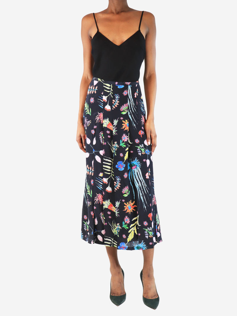 Black floral pleated midi skirt - size S Skirts Rixo 