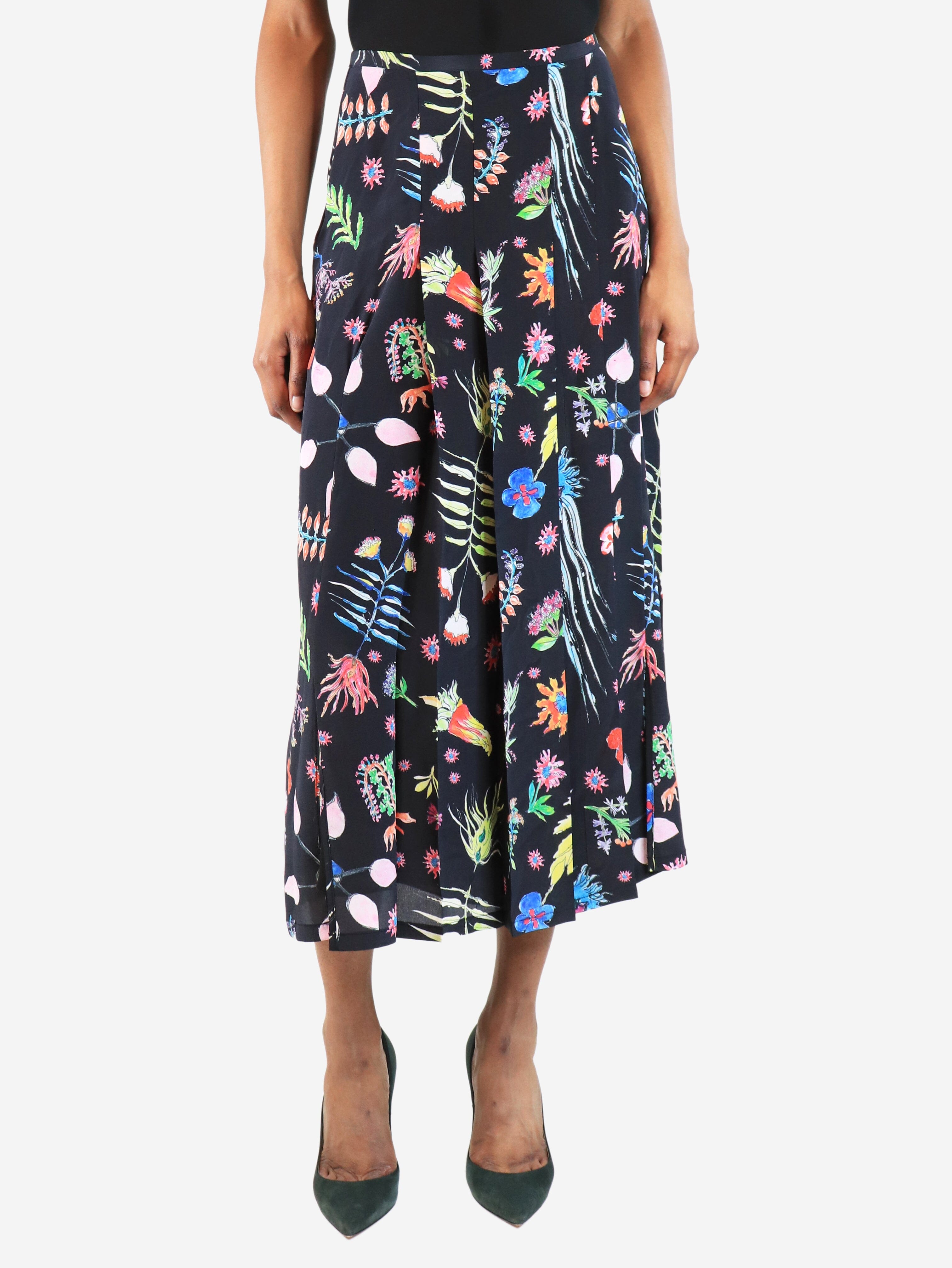 Black floral pleated midi skirt - size S Skirts Rixo 