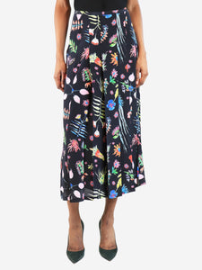 Rixo Black floral pleated midi skirt - size S
