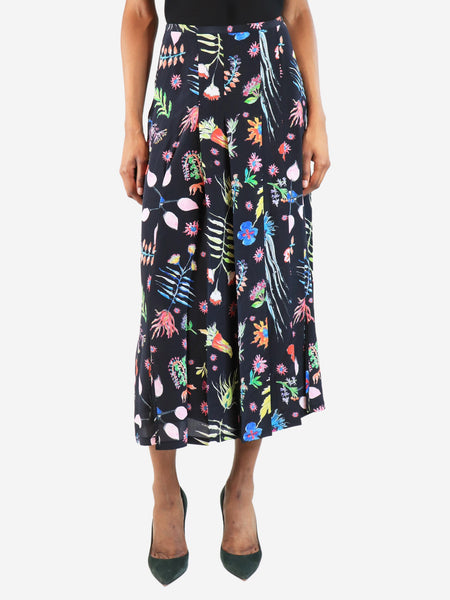 Black floral pleated midi skirt - size S product image
