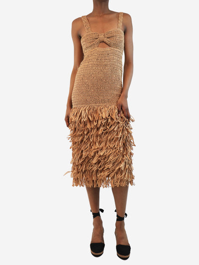 Brown raffia midi dress - size XXS Dresses Farm Rio 