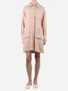 Chanel Pink tweed coat and skirt set - size UK 8