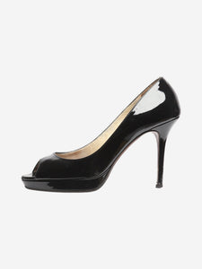 Jimmy Choo Black patent peep-toe pumps - size EU 38 (UK 5)